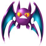  absurdres artist_request bat bat_wings crobat floating full_body glowing_eyes horns looking_down no_humans pokemon pokemon_(creature) pokemon_gsc red_eyes simple_background solo teeth wings yellow_sclera 