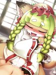  artist_request cat censored character_request eyes_closed fullbokko_heroes furry green_hair japanese_clothes penis pussy sex 