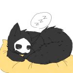  ambiguous_gender anthro black_fur black_sclera black_tail canine changed_(video_game) chano cub fur mammal mask puro_(changed) sleeping solo wolf young 