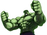  1boy angry hulk marvel muscle short_hair simple_background solo space_jin upper_body white_background 