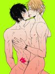  2boys blush character_request erection kougami_shin&#039;ya licking male_focus multiple_boys muscle nana_(mioumiou46) nude penis psycho-pass smile sweat yaoi 