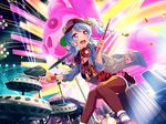  bang_dream! blue_eyes blue_hair blush drums long_hair matsubara_kanon music shirt shy 