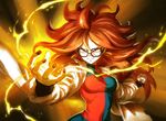  :d ahoge android_21 arm_warmers black-framed_eyewear black_nails breasts clenched_hand covered_navel dragon_ball dragon_ball_fighterz dragon_ball_z dress glaring glasses labcoat long_hair long_sleeves medium_breasts multicolored multicolored_clothes multicolored_dress murakami_hisashi nail_polish open_mouth red_hair silver_eyes smile solo teeth turtleneck_dress v-shaped_eyebrows very_long_hair 