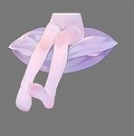  commentary_request cropped_torso crotch_seam feet grey_background highres lower_body original pantyhose pillow simple_background sitting soles solo thighband_pantyhose tsubasa_tsubasa white_legwear 