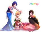  blonde_hair blue_eyes closed_eyes dress fuyuki_yomi kairi_(kingdom_hearts) kingdom_hearts kingdom_hearts_ii multiple_girls namine red_hair short_hair xion_(kingdom_hearts) 