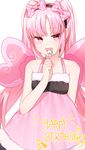  1girl birthday bow danganronpa hairband long_hair open_mouth pink_eyes pink_hair solo tied_hair twintails utsugi_kotoko zettai_zetsubou_shoujo 