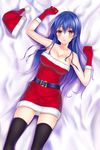  breeze christmas cleavage dress love_live! sonoda_umi thighhighs 