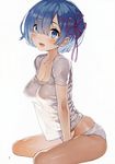  cleavage erect_nipples matsui_hiroaki pantsu re_zero_kara_hajimeru_isekai_seikatsu rem_(re_zero) screening see_through 