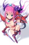  armor bikini_armor breasts fate/grand_order heels horns lancer_(fate/extra_ccc) pdx-en pointy_ears sword tail thighhighs wardrobe_malfunction 
