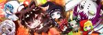  adashino_benio animal_ears bandages chibi enmadou_rokuro halloween heterochromia sousei_no_onmyouji sukeno_yoshiaki tail witch 