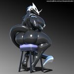  3d_(artwork) angela-45 anthro cyber_dragon digital_media_(artwork) dragon female idsaybucketsofart latex_skin machine robot sitting solo 