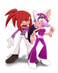  2017 anthro bat big_head black_nose breasts clothing echidna eyelashes female gloves group hi_res knuckles_the_echidna male mammal monotreme perocan0903 rouge_the_bat simple_background sonic_(series) white_background wings 