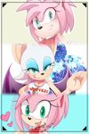  2017 amy_rose anthro bat clothing female fur gloves hedgehog hooters mammal oremu_08 rouge_the_bat sonic_(series) 