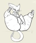  &lt;3 anthro big_pussy breasts featureless_breasts feline female kingofacesx knife makeup mammal mascara pussy sketch slightly_chubby smile solo thick_thighs toony 