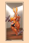 2016 anthro areola aroso balls big_breasts breasts comic dickgirl erect_nipples erection hi_res huge_breasts intersex lagomorph mammal navel nipples penis rabbit simple_background solo thick_thighs 