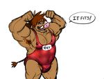  anthro armpit_hair boar bulge chariot clothing male mammal muscular nipple_bulge porcine slightly_chubby solo tai_shoku text tight_clothing unknown_artist wrestling_singlet 