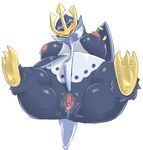  2017 3_toes avian bird blue_eyes blush breasts busty_feral empoleon female feral inverted_nipples mammal morokko nintendo nipples nude open_mouth pok&eacute;mon pok&eacute;mon_(species) presenting pussy pussy_juice simple_background solo spread_legs spreading sweat thick_thighs toes video_games 
