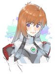  elhaym_van_houten isakawa_megumi long_hair orange_hair purple_eyes solo uniform xenogears 