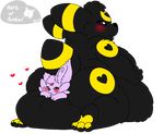  &lt;3 &lt;3_eyes ambiguous_gender anal_vore blush duo eeveelution espeon mothofamber nintendo overweight pok&eacute;mon pok&eacute;mon_(species) size_difference tongue tongue_out umbreon video_games vore 