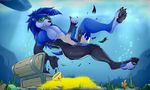  2017 4_toes 5_fingers absurd_res anthro assimilation big_butt black_nose blue_fur blue_hair bubble bulge butt claws clothed clothing cute detailed_background digital_media_(artwork) digitigrade diving feet feetpaw fur glowing goo green_eyes hair hedgehog hi_res hindpaw krazykurt liquid male mammal pawpads paws rubber scuba sea sex shiny ship skinsuit solo swimming thick_thighs tight_clothing toe_claws toes transformation treasure underwater vehicle water wide_hip wide_hips zing_(character) 
