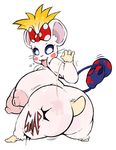  bag big_breasts bow breasts butt female hamster hamtaro_(series) huge_breasts lazuli_(hamtaro) mammal nipples nude rodent roy_mccloud slap solo 