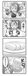  &gt;_&lt; 4koma :d bowl comic commentary greyscale hachimaki headband holding japanese_clothes kantai_collection long_hair miso_soup monochrome muneate nichika_(nitikapo) omelet open_mouth parody pen-pineapple-apple-pen plate ponytail smile tamagoyaki translated xd zuihou_(kantai_collection) 