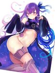 armor armored_boots ass boots fafas68 fate/extra fate/extra_ccc fate_(series) hair_ribbon highres long_hair long_sleeves meltlilith midriff navel purple_hair ribbon thighhighs very_long_hair 