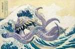  final_fantasy final_fantasy_vi fine_art_parody kanagawa_okinami_ura ocean orthros parody red_eyes tentacles waves 