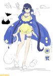  1girl artist_request bandai bare_legs blush character_sheet digimon digimon_story:_cyber_sleuth_hacker&#039;s_memory female full_body long_hair long_twintails looking_at_viewer mishima_erika official_art sketch solo twintails very_long_hair yellow_eyes 