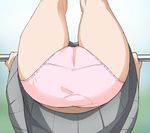  a1 ass cameltoe commentary grey_skirt horizontal_bar love_live! love_live!_sunshine!! panties pink_panties pleated_skirt skirt solo takami_chika underwear 