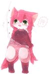  artist_request blush cat cat_busters furry green_eyes long_hair open_mouth pink_hair 