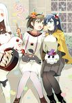  :d ahoge alternate_costume bench black_hair black_legwear blue_eyes blurry brown_eyes brown_hair building casual claws cosplay depth_of_field detached_sleeves enemy_aircraft_(kantai_collection) fake_horns food hairband halloween halloween_costume hiryuu_(kantai_collection) holding horn horns i-class_destroyer ice_cream ice_cream_cone kantai_collection long_hair midway_hime midway_hime_(cosplay) miss_cloud mittens multiple_girls northern_ocean_hime northern_ocean_hime_(cosplay) open_mouth pantyhose park_bench person_carrying pleated_skirt red_eyes seaport_hime shinkaisei-kan short_hair sitting size_difference skirt smile souryuu_(kantai_collection) white_hair white_legwear white_skin yuzuki_yuno 