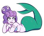  1girl cala_maria_(cuphead) cuphead_(game) lips mermaid on_stomach 