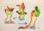  2017 anthro canine clothed clothing disney fox fur male mammal monmokamoko nick_wilde sequence solo topless undressing zootopia 