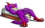  2017 3_toes abs anthro balls bed biceps big_balls big_muscles big_penis claws dragon half-erect heratio1000 horn humanoid_penis looking_at_viewer lying macro male male_focus malefor muscular muscular_male nude on_back on_bed penis purple_scales quads red_scales scales scalie simple_background solo spikes spyro_the_dragon tenaflux toe_claws toes toshaviktory triceps uncut video_games 