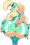  2017 alpha_(vimhomeless) alpha_channel big_breasts big_butt breasts butt canine clothing dog female fur gloves green_eyes grin hand_on_butt huge_butt looking_at_viewer looking_back mammal muscular rear_view simple_background smile solo tan_fur thick_thighs tongue tongue_out torn_clothing transparent_background vimhomeless wide_hips 