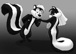  2012 anthro aww cat duo feline female fur hi_res looney_tunes male male/female mammal married penelope_pussycat pep&eacute;_le_pew romantic_couple simple_background skunk smile striped_tail stripes toony vani-fox warner_brothers 