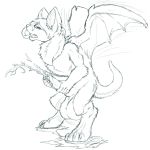  2012 anthro balls bat cum fur hexacult human_to_anthro male mammal masturbation penis sketch solo tongue transformation wings 