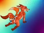 anal animal_genitalia anus balls canine conker conker&#039;s_bad_fur_day crossover disney duo feet fox joswigei male male/male mammal messy nick_wilde oral paws penis rimming rodent sex size_difference squirrel video_games zootopia 
