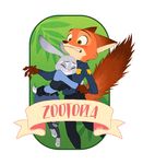  2016 4_fingers absurd_res anthro badge belt belt_pouch brown_fur bulletproof_vest canine clothed clothing disney duo eyes_closed female fox fully_clothed fur green_eyes grey_fur hi_res hug judy_hopps knee_pads lagomorph long_ears male mammal necktie nick_wilde orange_fur pants rabbit sanjiseo shirt simple_background smile standing surprise uniform white_background zootopia 