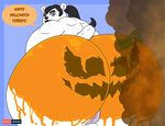  bear butt cassie_the_halloween-pumpkin_butt_polar_bear fart fart_fetish food fruit graybluestudios looking_at_viewer looking_back mammal nude polar polar_bear pumpkin solo 