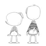  avian bird butt clothing duck ducktales ducktales_(2017) duo lena_(ducktales) monochrome shirt sketch skirt unknown_artist webby_vanderquack 