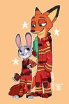  2017 anthro canine disney duo female fox fur judy_hopps lagomorph male mammal nick_wilde rabbit theblueberrycarrots toony zootopia 