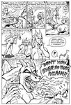  2017 after_sex angry anthro areola bessy big_breasts black_and_white breasts claws comic dragon english_text equine fangs female fire gustav_(here_there_be_dragons) here_there_be_dragons horn horse huge_breasts karno male mammal monochrome nipples olga open_mouth scalie speech_bubble teeth text tongue wings zashy 