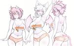  amy_rose animal_humanoid bat bat_humanoid big_breasts blaze_the_cat blush breasts cat cat_humanoid cleavage clothed clothing feline female group hair hedgehog hooters humanoid jewelry looking_at_viewer looking_back mammal rouge_the_bat shirt short_hair shorts simple_background sonic_(series) tabletorgy tank_top white_background wings 