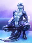  2017 4_toes anthro arm_support athletic blue_eyes cetacean clothed clothing crouching digital_media_(artwork) digitigrade dorsal_fin equus fin front_view hi_res male mammal marine navel orca simple_background solo spread_legs spreading tail_fin thick_tail toes topless whale 
