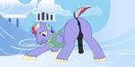  absurd_res animal_genitalia animal_penis anus ass_up balls bottomless bow_hothoof_(mlp) butt clothed clothing equine equine_penis erection feral friendship_is_magic hi_res kkhorseplay male mammal mature_male my_little_pony outside pegasus penis rear_view solo wings 