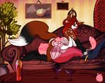  2016 69_position alcohol anthro back_grab backless_gloves beverage big_breasts biped black_fur black_tail blue_bottomwear blue_clothing blush bottle breasts brown_fur brown_tail butt butt_grab canine cheek_tuft clothed clothed/nude clothed_male_nude_female clothing countershade_torso countershading digital_drawing_(artwork) digital_media_(artwork) dipstick_tail duo ear_piercing erection eyelashes facesitting facial_piercing female fingerless_(marking) freckles fur glass gloves_(marking) hair hair_over_eye half-closed_eyes hand_on_butt hindpaw humanoid humanoid_hands humanoid_on_anthro humanoid_penis inside jeans long_hair long_tail looking_at_another looking_back lying male male/female mammal markings martini_glass multicolored_fur multicolored_tail nose_piercing nose_ring nose_to_anus nude on_back on_couch on_front open_mouth open_smile oral pants partially_retracted_foreskin pawpads paws penis piercing pink_clothing pink_nose pink_penis pink_skin pink_topwear poking_out red_eyes red_hair red_pawpads ryarik septum_piercing sex side_boob side_view sir.smiley small_waist smile socks_(marking) spots spotted_fur sweat sweatdrop sweater_vest table tuft uncut unzipped vein veiny_penis vertical_bar_eyes voluptuous watermark white_countershading white_fur white_tail 