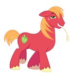  2011 all_fours alpha_channel apple bedroom_eyes big_macintosh_(mlp) equine feral food friendship_is_magic fruit grin half-closed_eyes horse male mammal my_little_pony nude peachspices pony seductive simple_background smile solo transparent_background wheat 