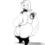  2017 antennae big_breasts big_butt black_and_white bodysuit bound breasts breastwizard butt clothing collar digital_media_(artwork) female goo goodra huge_breasts legwear monochrome nintendo obese overweight pok&eacute;ball pok&eacute;mon pok&eacute;mon_(species) semi-anthro skinsuit slime solo stockings thick_thighs tight_clothing video_games 